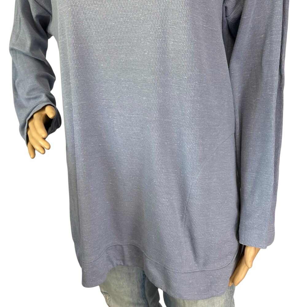 J. Jill Textured Knit Pocket Tunic Top Blue Size L - Picture 7 of 10